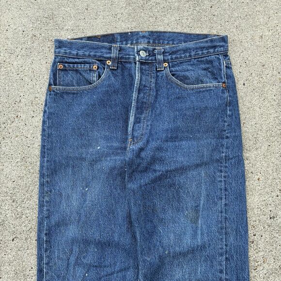 Vintage 80s Levis 501xx Jeans Mens 30x32 Button Fly USA Made Dark Wash Indigo - Picture 9 of 16